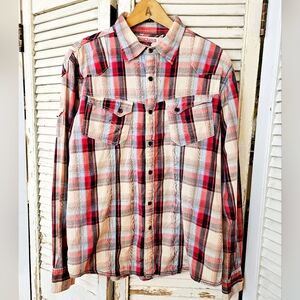 Vintage Y2K Plaid Cotton Button Down Shirt L